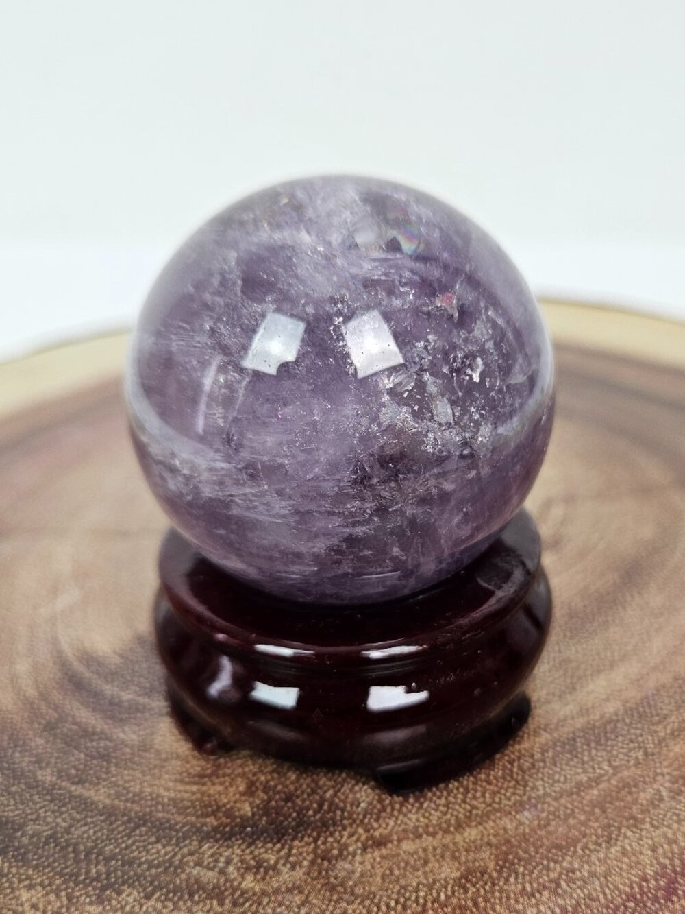 Purple Fluorite Crystal Stone Sphere